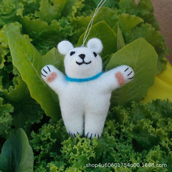 

nepal wool felt bag pendant children's doll male and female animal, Blue