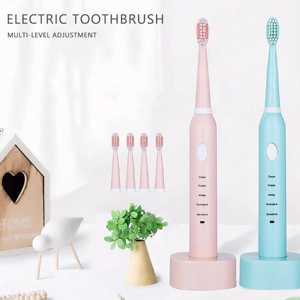 

electric toothbrush usb rechargeable powerful ultrasonic toothbrushes waterproof whitening with base charge smart