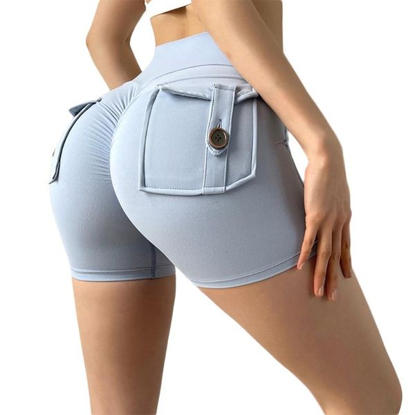 

women's shorts q1qa women high waisted skinny yoga bulift ruched pockets cargo pants, White;black
