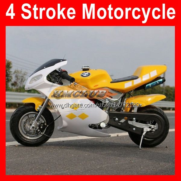 2021 49cc 50cc 4 Strok Spor Küçük Motosiklet Lokomotif Moto Bisikletleri Mini Superbike El Başlangıç ​​Scooter Kart Çocuk Hediye Yarış Gerçek Autobike Benzinli Motosiklet