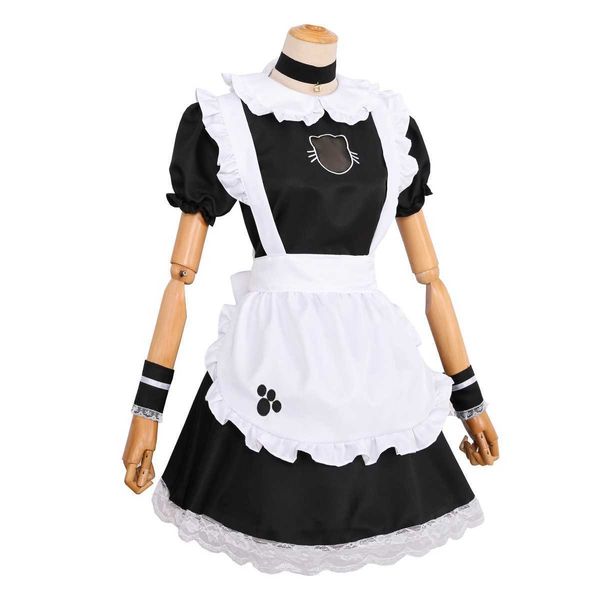 S-4XL Costume da cameriera francese sexy Sweet Gothic Lolita Dress Anime Cosplay Sissy Uniform Plus Size Costumi di Halloween per donne Y0913