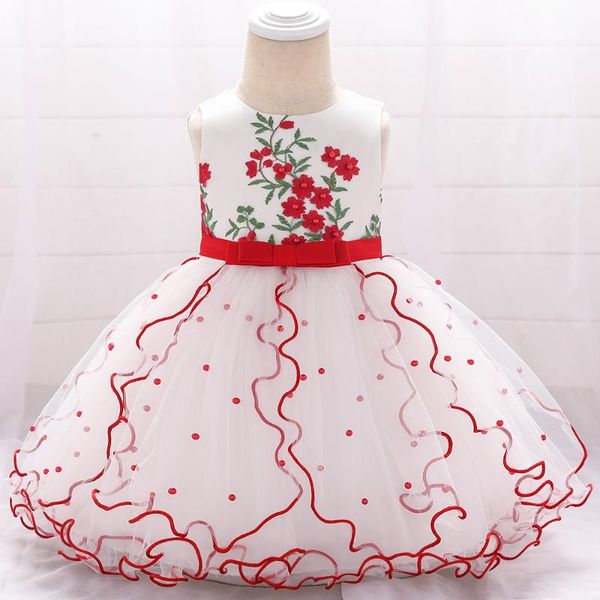 

girl's dresses 2021 summer baby girl clothes christening dress for clothing kids 1st birthday party wedding princess 3 6 months, Red;yellow