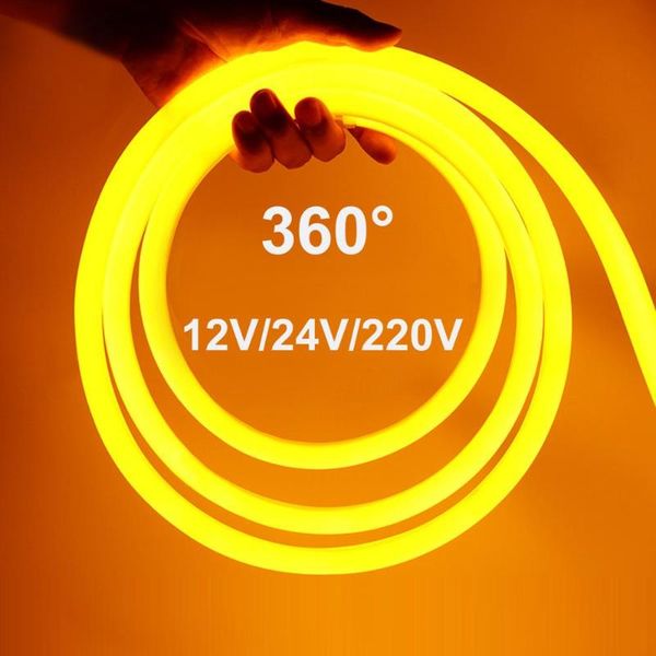 

strips 100m round led neon light tube smd2835 14mm waterproof ip68 360 degree viewing angle flex ac110v 220v dc12v 24v