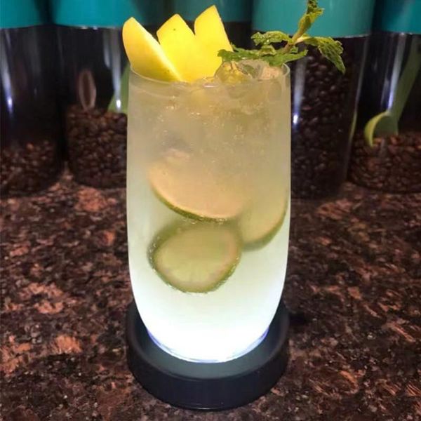 

mats & pads led luminous cocktail base light bar bartender wine glass pad