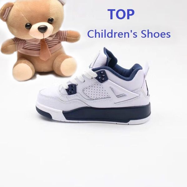 

child basketball shoes universidade azul branco oreo taupe haze paris jumpman homens sapatos 4 4s basquete criado néon preto gato fogo verme