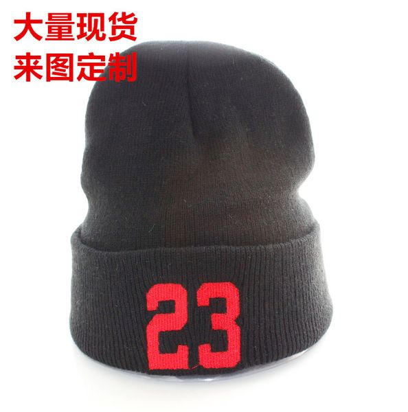 

new 23 beanie fashion knitted autumn winter warm bboy hip hop wool hat, Blue;gray