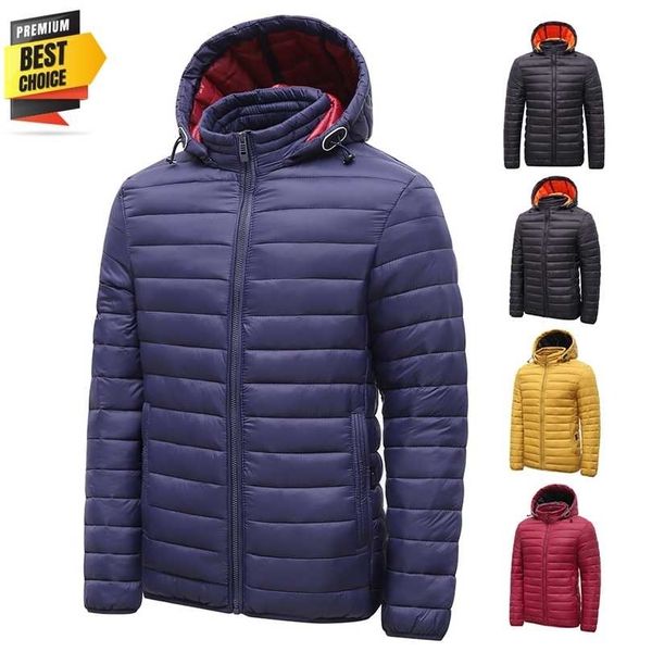 

men's autumn winter classic hooded warm parkas jacket coat outwear casual vintage detachable hat outfits parka 211119, Black