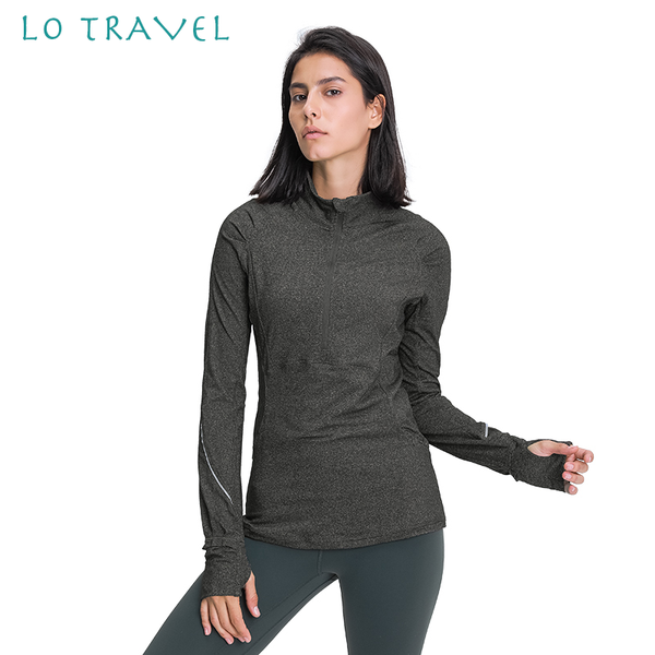 

yoga outfits lotravel 2021 women's designer round neck pullover jacket running training fitness long sleeve sports with comfort, White;red