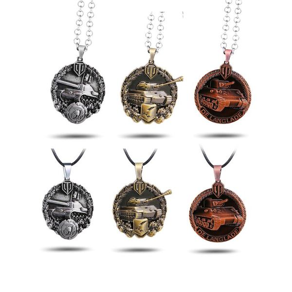 

pendant necklaces game jewelry world of tanks necklace wot metal badge choker men women accessories kolye, Silver