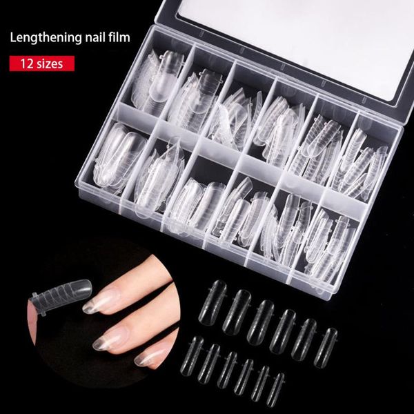 

nail art kits 120pcs/set professional clear dual system forms finger extension 12 sizes mold model false tips manicure