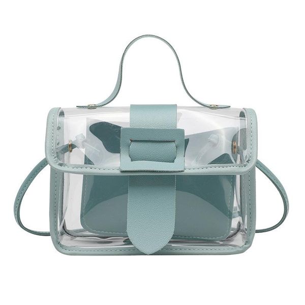 

evening bags 2021 spring summer fashion women's transparent square sling bag cool pvc shoulder messenger mobile sweet lady