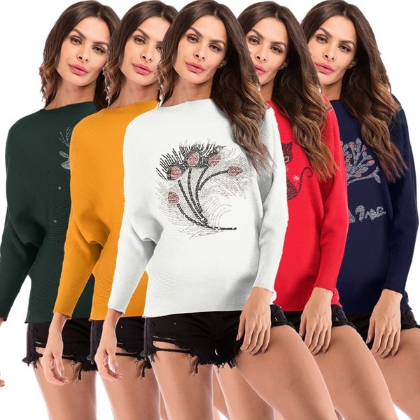 

christmas printed casual sweater women's autumn and winter new slim round neck, White;black