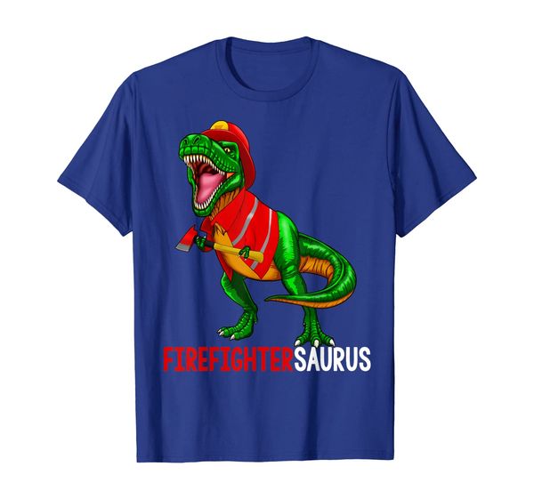 

dinosaur firefighter saurus t rex shirt gift thin red line, White;black