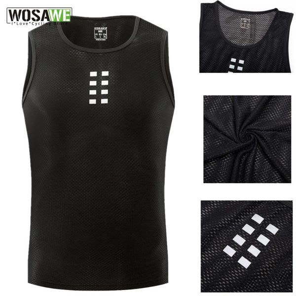 

racing jackets wosawe cycling summer sleeveless jersey sport underwear shirts quick-dry fitness trainning exercise t-shirts clothing, Black;red