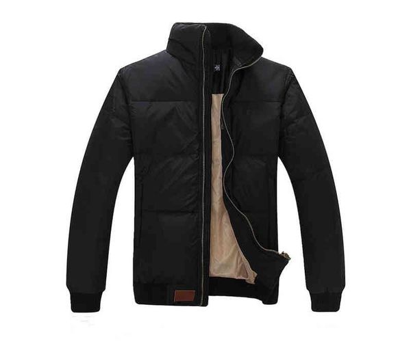 

winter stand collar thick warm down et polo coats men's down parkas, Black
