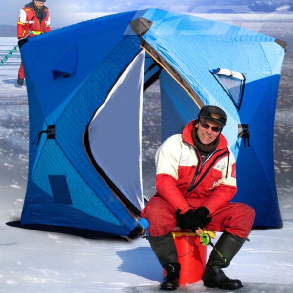 

tents and shelters 180x180x210cm cotton warm winter 210d oxford ice fishing tent three layers 3-4 person outdoor camping