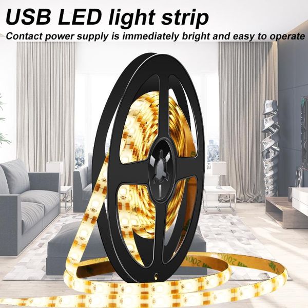 

strips led strip light 5v usb lamp flexible tape neon 5m waterproof under cabinet bed lights leds pc screen backlight