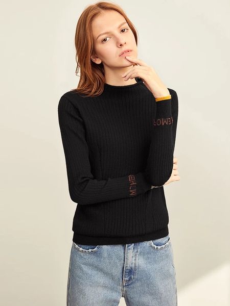 

women's sweaters 2021 solid winter shirt wear a half turtleneck full sleeve sweater fine knitted or crocheted, White;black