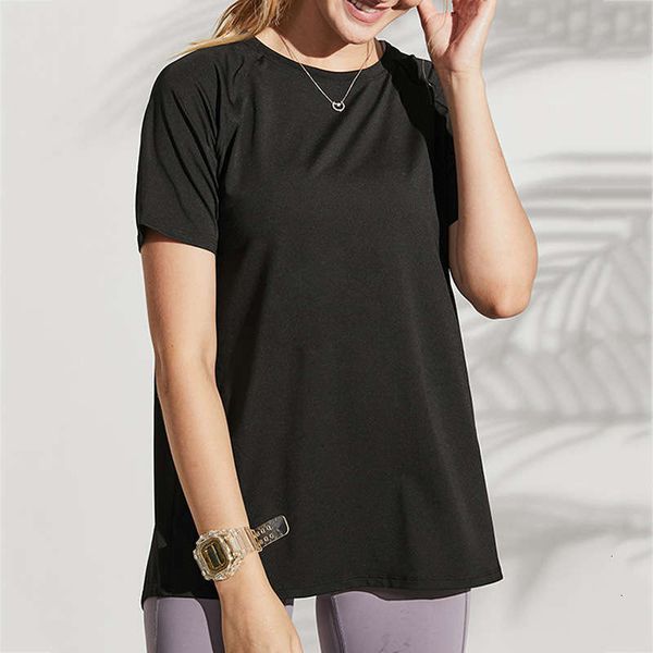 

tracksuits yoga women's alo sportswear short sleeve running suit t-shirt loose fit up summer, Gray