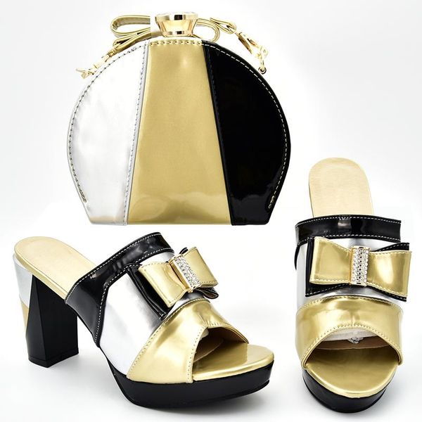 

dress shoes italian shoe and bag set for party in women heels african nigerian pumps with purse, Black