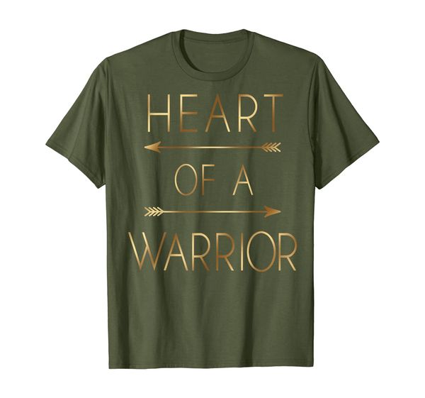 

heart of a warrior gold texture arrows graphic t-shirt, White;black