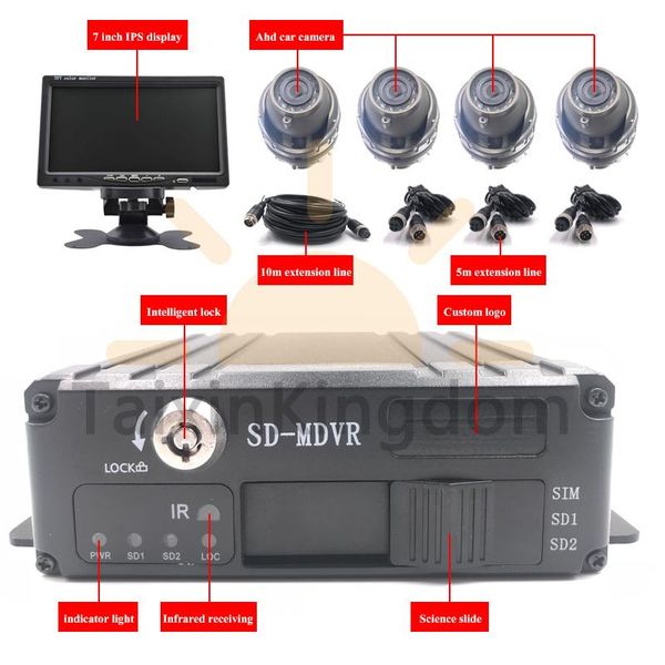 

customized black box driving record monitoring mdvr ahd 1080p / 720p star night vision bus 4ch sd card set car dvr dvrs