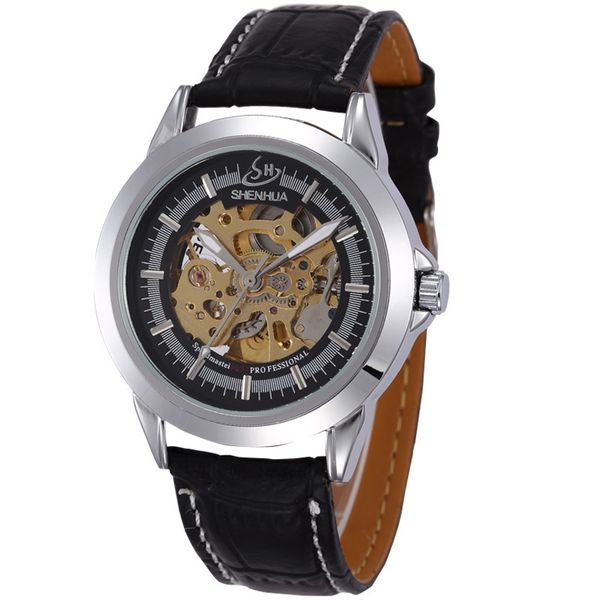 

watch shenhua high grade business tuhaojin men's, Slivery;brown