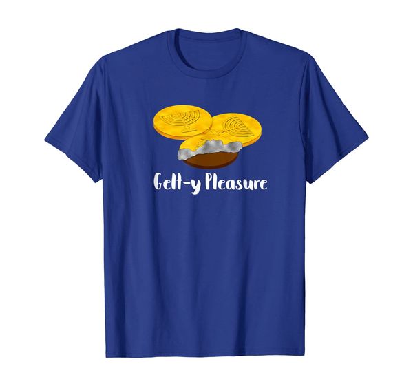 

funny gelt hanukkah pun guilty pleasures jewish t-shirt, White;black