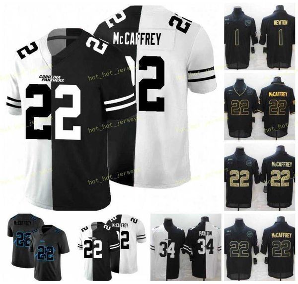 

22 christian mccaffrey football jersey 2020 salute to service limited caroiina pantners 1 cam newton 34 walter payton, Black;red