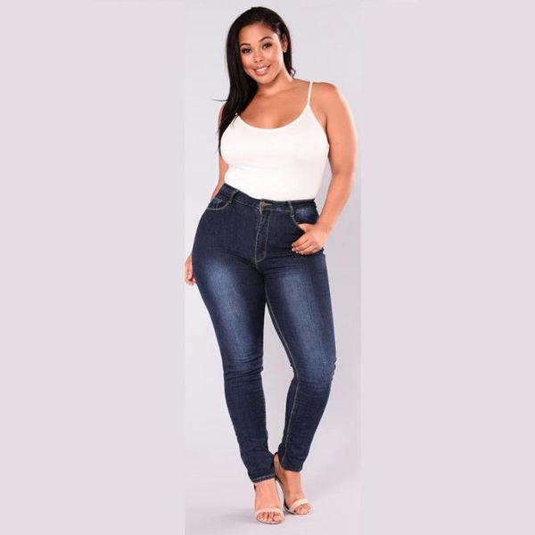 

est arrivals fashion women lady denim skinny pants high waist stretch jeans slim pencil casual women's, Blue