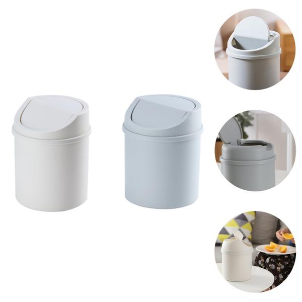 

waste bins 2pcs mini trash garbage storage simple rubbish with cover