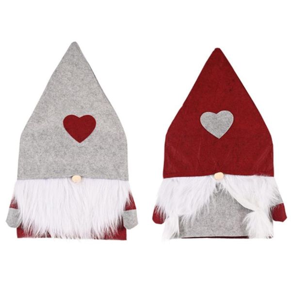 

christmas decoration love white beard santa claus faceless doll non-woven fabric chair cover festival home covers