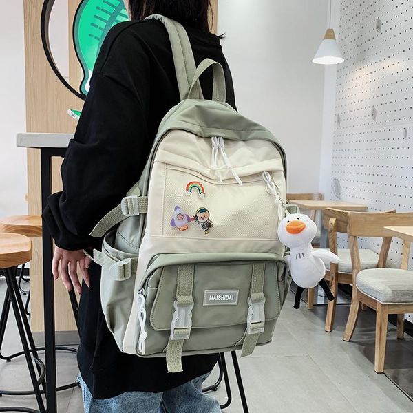 

backpack cute panelled women's backpacks harajuku female schoolbag for girls korean high school students campus woman luxury