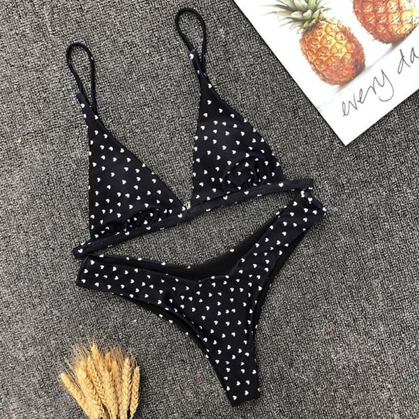 

women's swimwear split swimsuit nylon adults bodysuit swimming strap bathing gift sweet loving heart bikini set women cute wire free, White;black