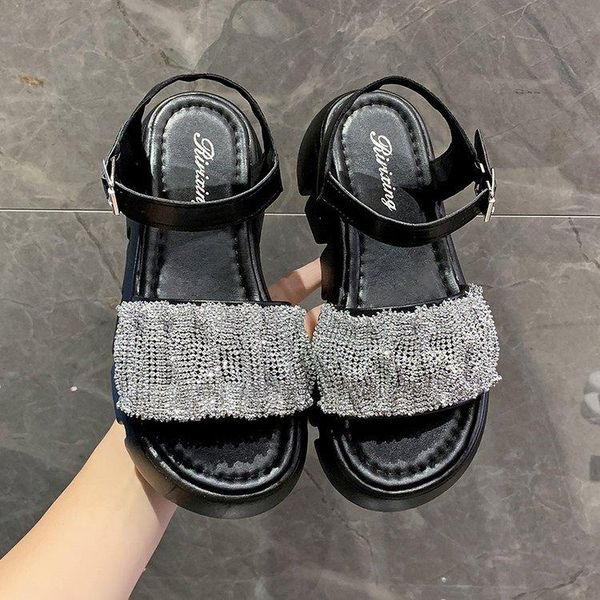 

sandals 2021 summer girls platform comfortable open toe, Black
