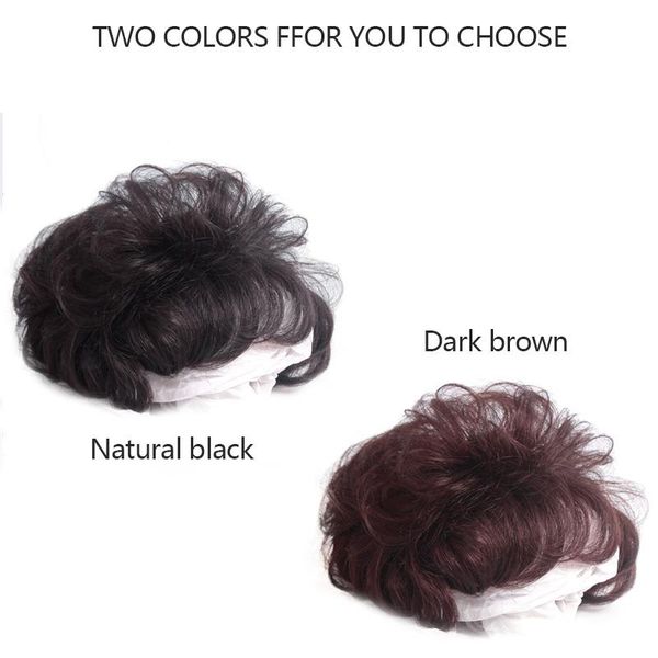 

synthetic wigs lanlan real hair short curly replenishment block, additional volume, fluffy, natural invisible of the head, Black