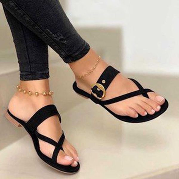 

slippers summer women flip flops ladies beach sandals open toe buckle strap female shoes black gold outdoor slides
