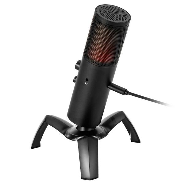 

microphones studio microphone with rgb light tripod conference live condenser mic for computer recording
