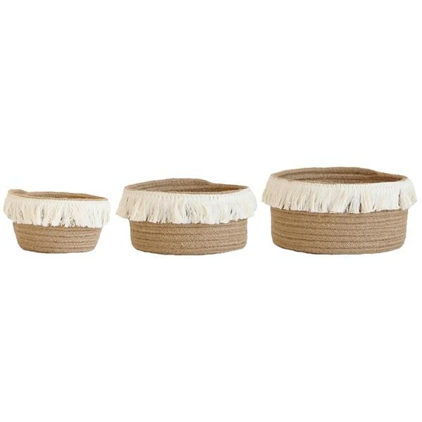 

storage baskets 3pc jute basket woven finishing home box cotton thread miscellaneous logistics su