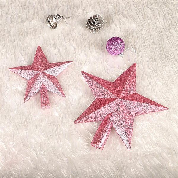 

christmas decorations pink tree star 15/20 cm three-dimensional plastic decoration home