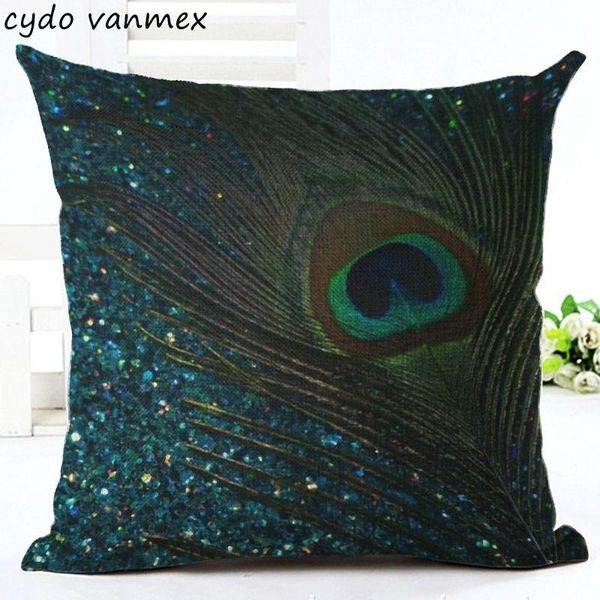 

feather peacock cushion cover 45cm capa de almofada decorative sofa chaise throw pillow case vintage cojines decorativa cushion/decorative