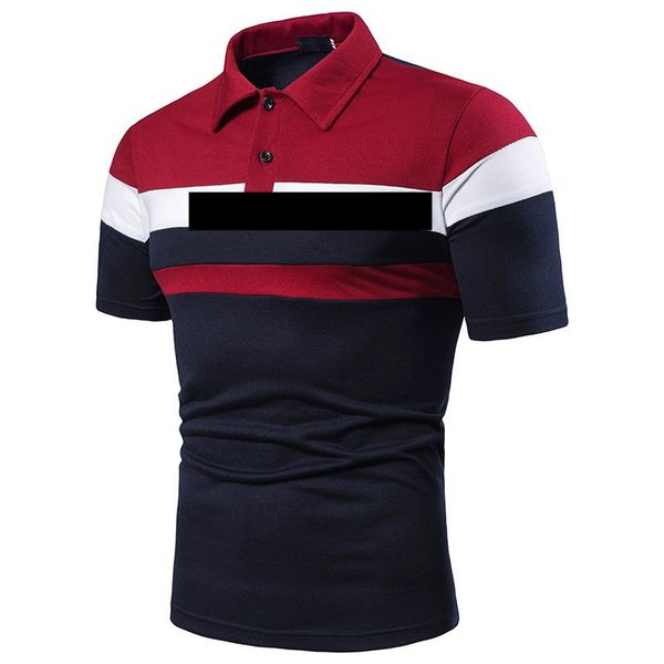 

men's polos men's patchwork shirt constrast color fashion splicing casual lapel short sleeve european code, White;black