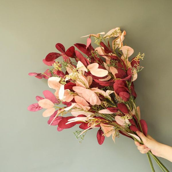 

2pcs simulation flower stachys leaf artificial plants wedding decoration fake bedroom wall backdrop el home decor decorative flowers & wreat