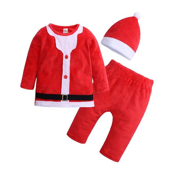 

clothing sets baby children's christmas suit boys and girls autumn 2021 santa claus three piece set, White