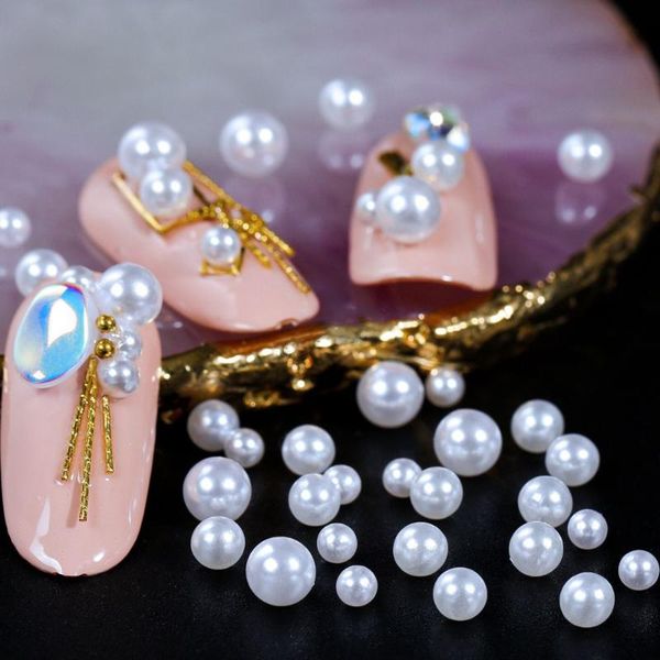 

nail art decorations white pearl jewelry japanese 3d size mixed flower star round diy charm fashion decoration accessories, Silver;gold