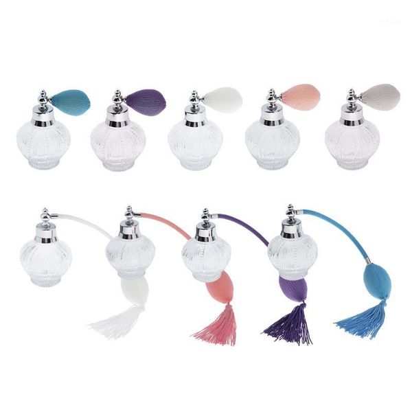 

storage bottles & jars vintage style refillable empty glass perfume bottle bulb with spray 100ml - various colors to choose