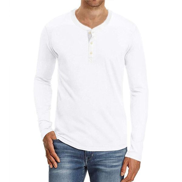 

men's t-shirts men long sleeve casual cotton linen buttons crew neck t-shirt outfits streetwear clothing plus size, White;black