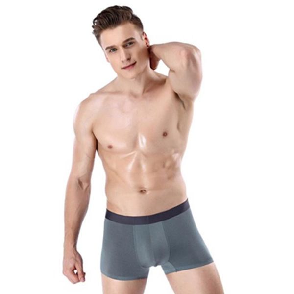 

underpants three pack fashion simple underwear men's breathable modal boxer pants solid, Black;white