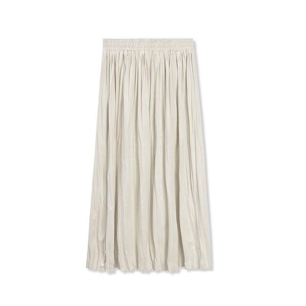 

skirts high waist women skirt spring solid casual vintage a line autumn suede lady empire fashion simple long gh56767, Black