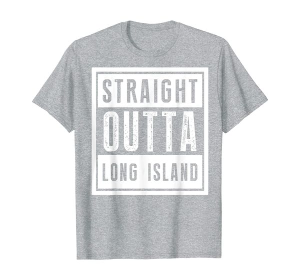 

straight outta long island new york t shirt, White;black